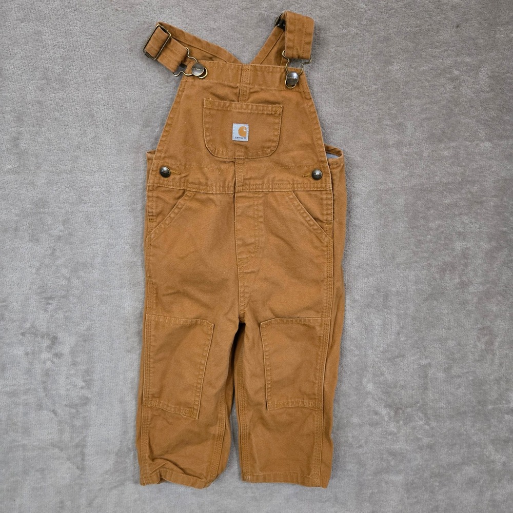 Carhartt Duck Bib Overalls Toddler 2T Brown Canvas Durable Outdoor Gorpcore